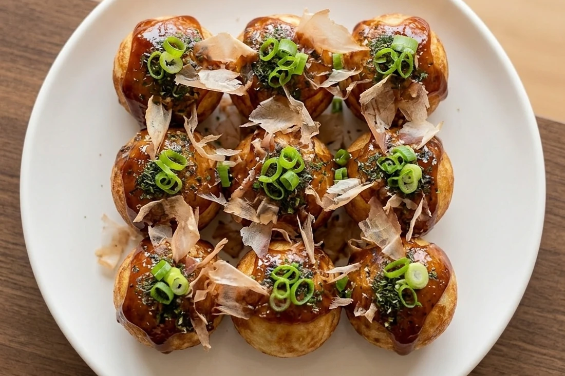 Classic Takoyaki octopus balls at Takoyami Japanese Street Foods in Calgary, AB