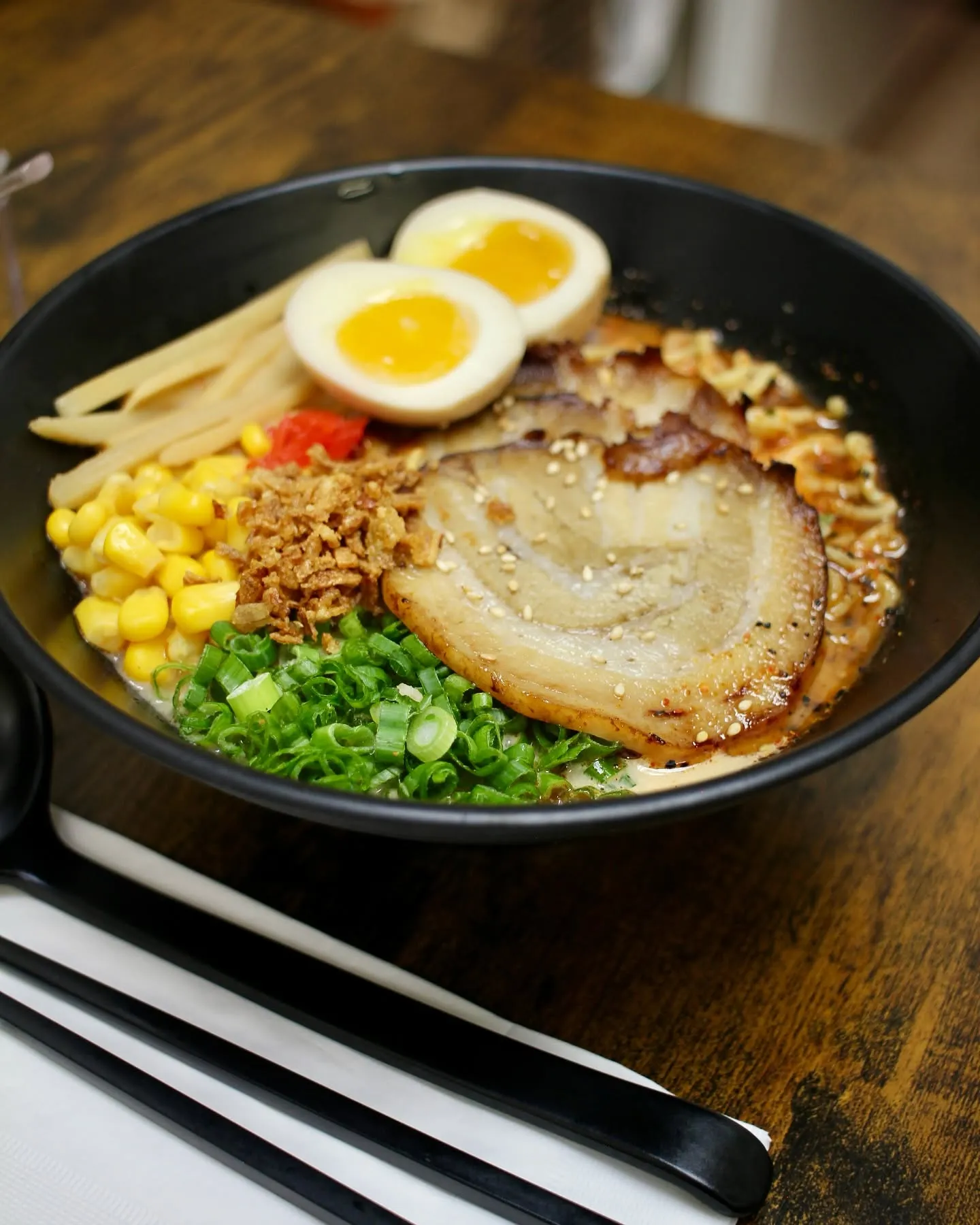 Japanese ramen bowl served at Takoyami Japanese Street Foods in Calgary, AB